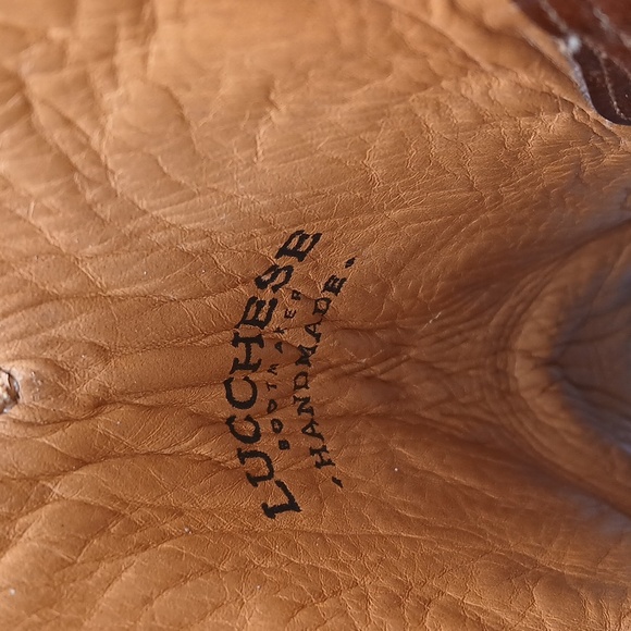 Lucchese Brown Cowboy Boots with Decorative Stitching Size 9.5 - Picture 5 of 16